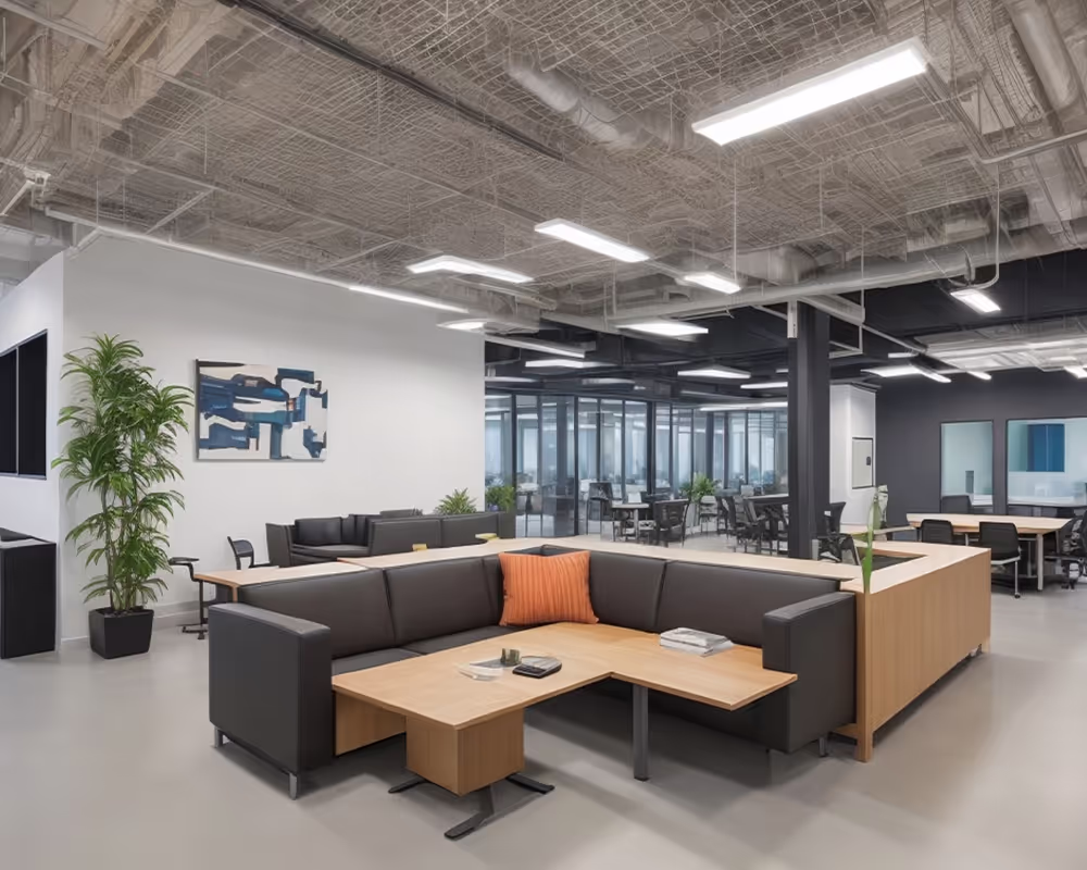 Modern office lounge area